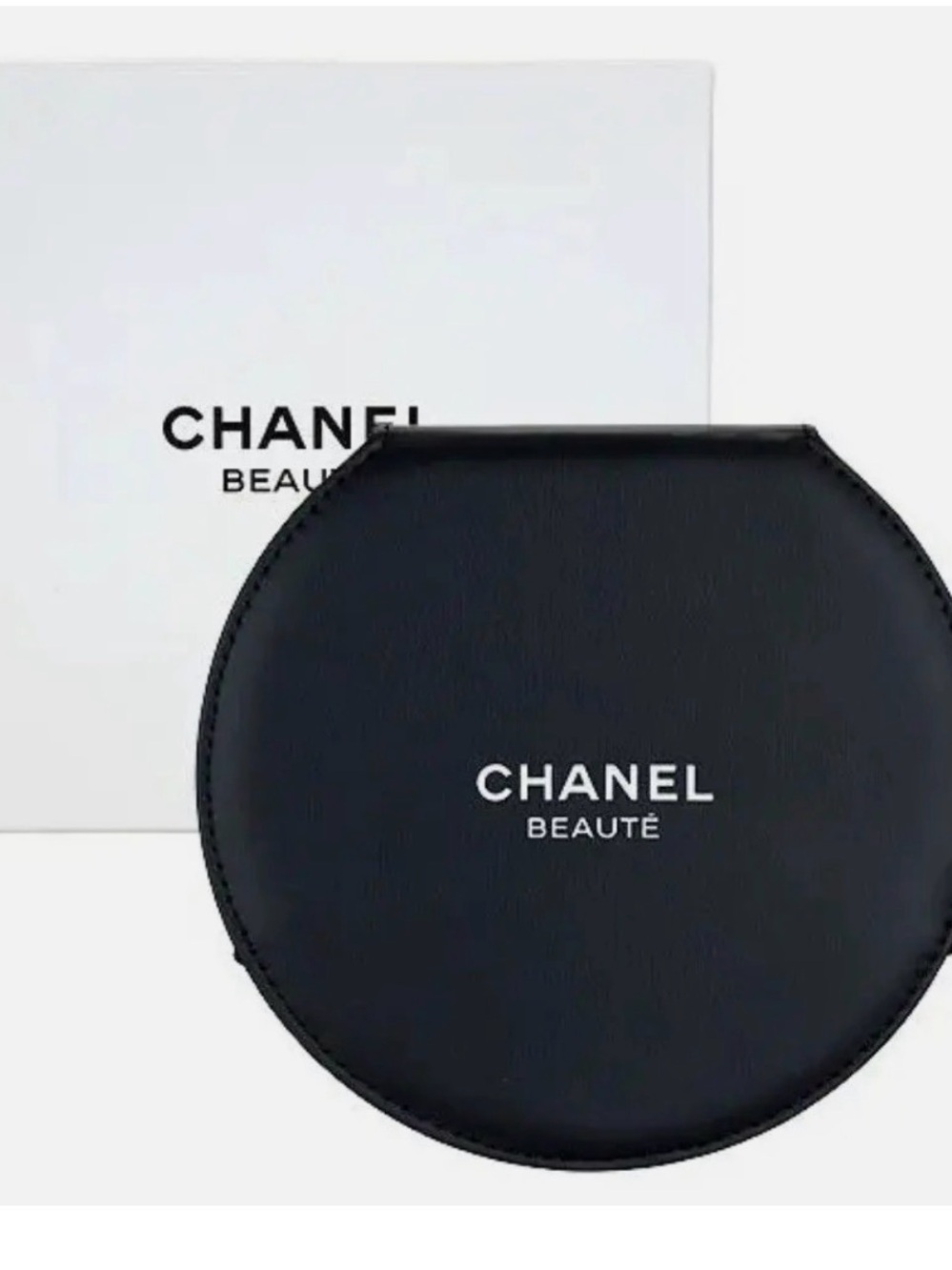 Chanel Beauté Faux Leather Round Mirror